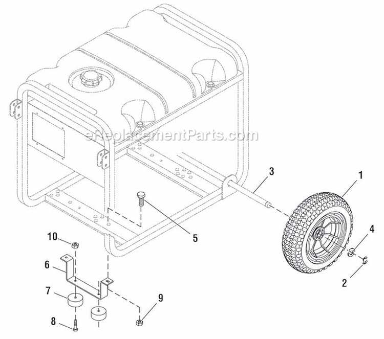 Wheel Kit Diagram and Parts List for 030242-0  Briggs and Stratton Generator
